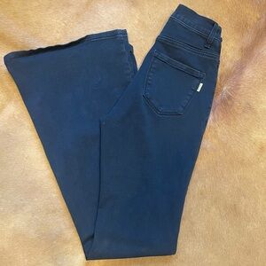 High waisted Fitted Black Flare Jeans